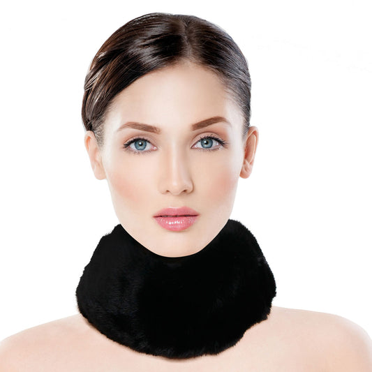 Black Fur Stretch Headband
