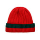 Red Rib Knit Beanie