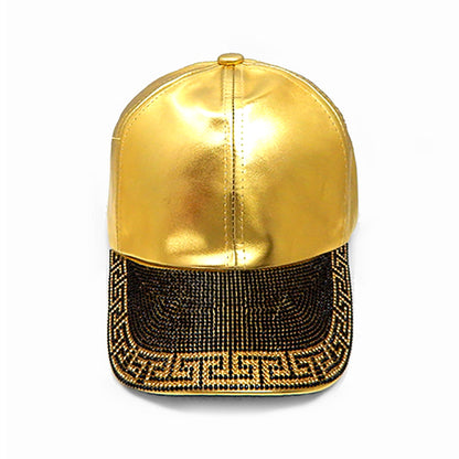 Gold Designer Rhinestone Cap