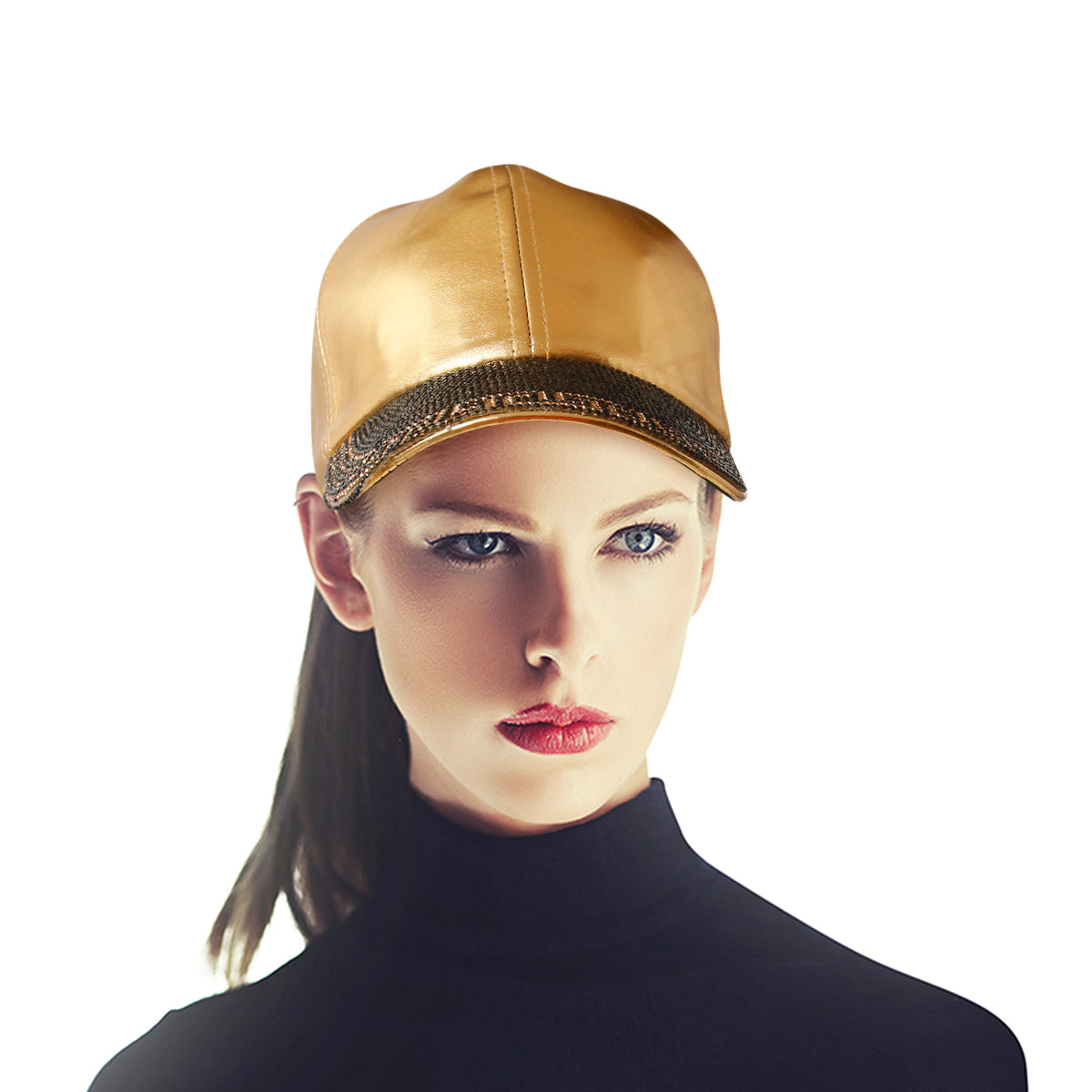 Gold Designer Rhinestone Cap