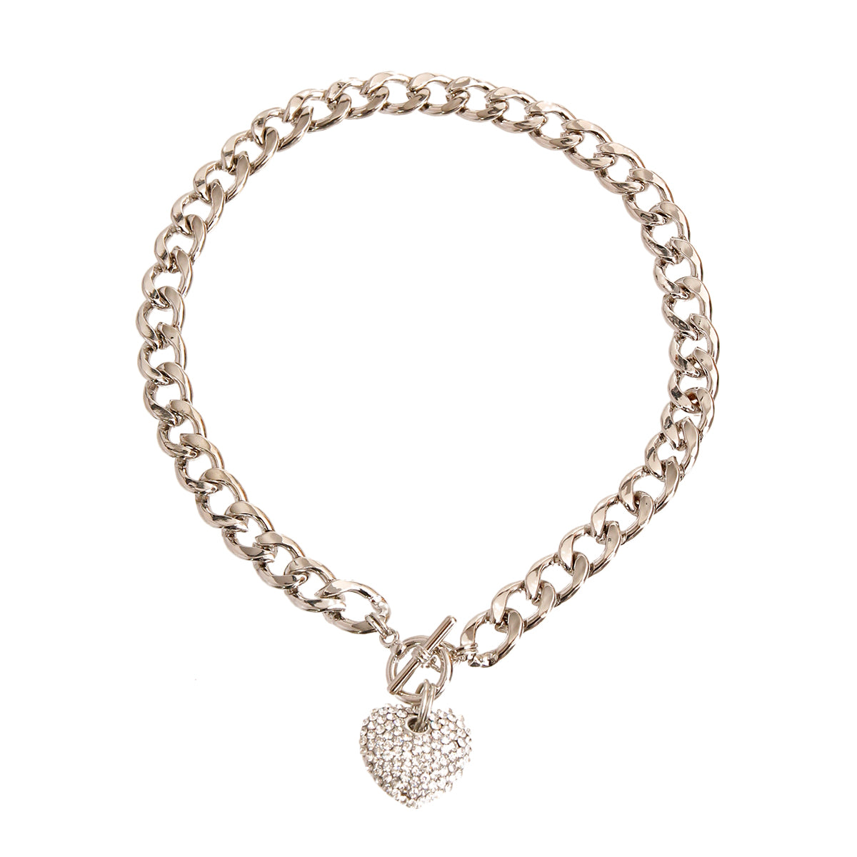 Silver Heart Toggle Necklace