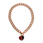 Half Red Green Heart Toggle Necklace