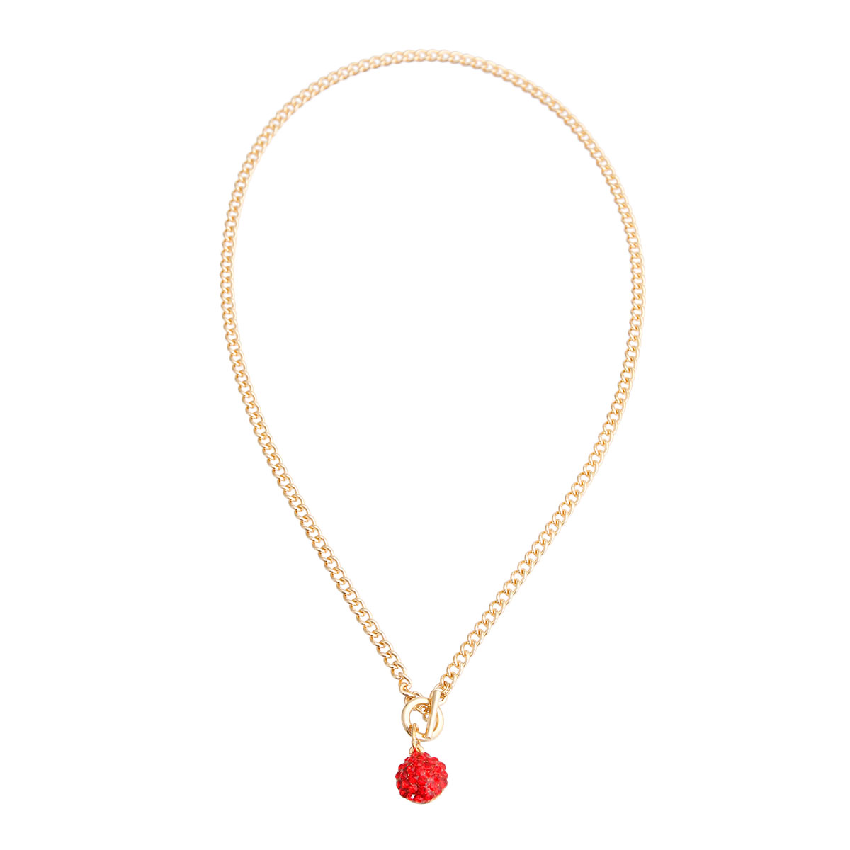 Mini Red Pave Charm Necklace