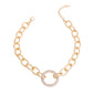 Textured Gold Chain Pave Necklace