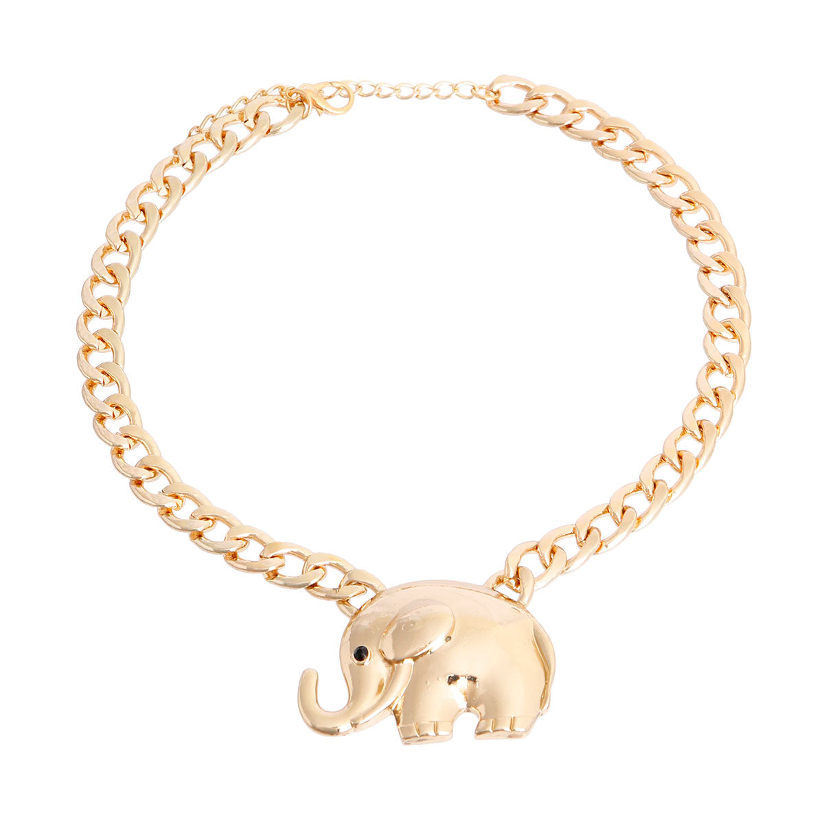 Gold Heavy Chain Elephant Necklace