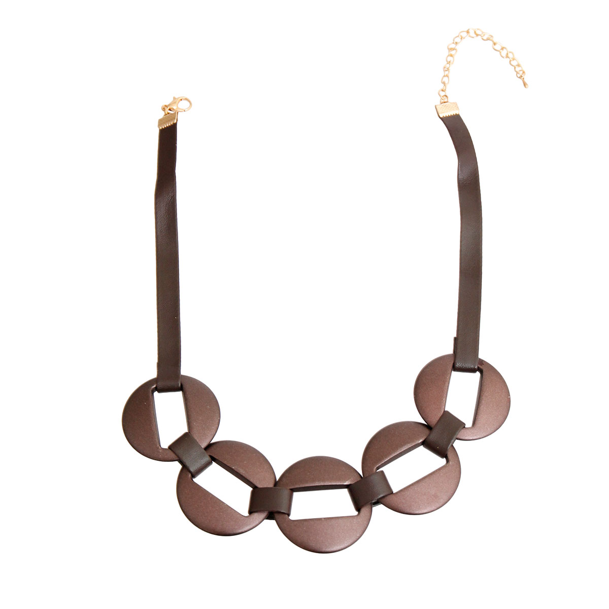 Matte Brown Leather Necklace