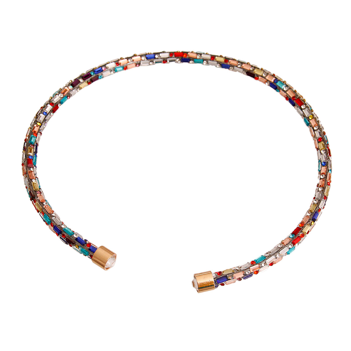 Multi Color Open Collar Crystal Necklace