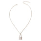 Silver Rhinestone Lock Necklace