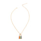 Rainbow Rhinestone Lock Necklace