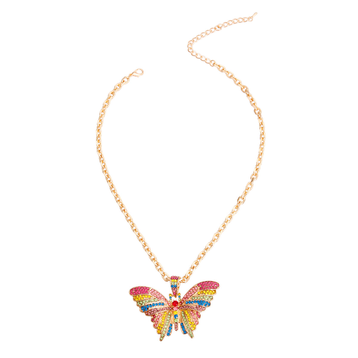 Multi Color Flutter Butterfly Necklace