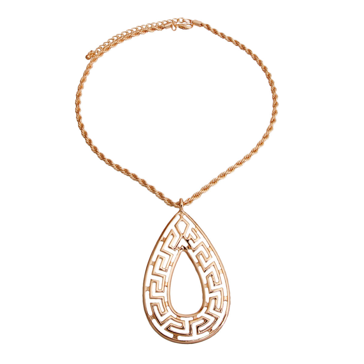 Gold Greek Teardrop Necklace