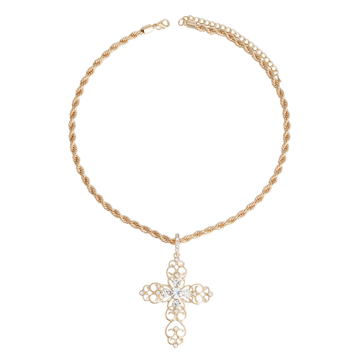 Gold Filigree Cross Necklace