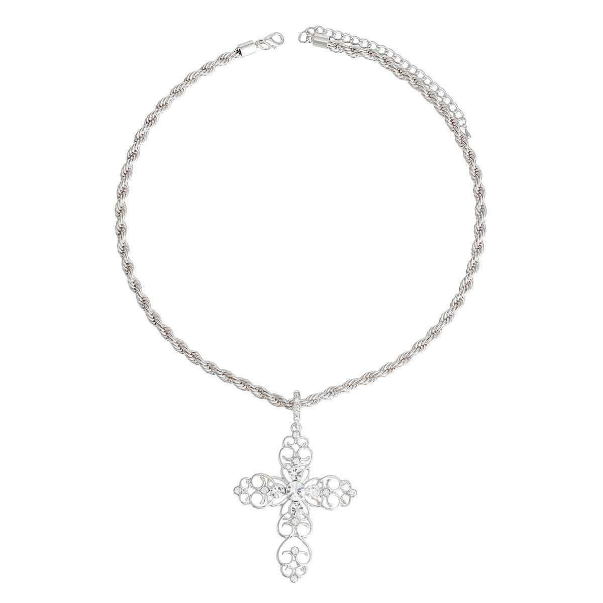 Silver Filigree Cross Necklace