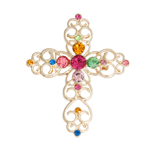 Multi Filigree Cross Brooch