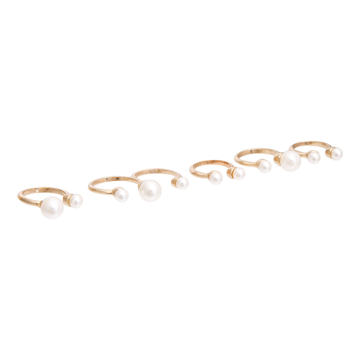 Cream Pearl Midi Ring Set