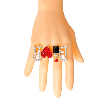 Red Dior 2 Finger Ring