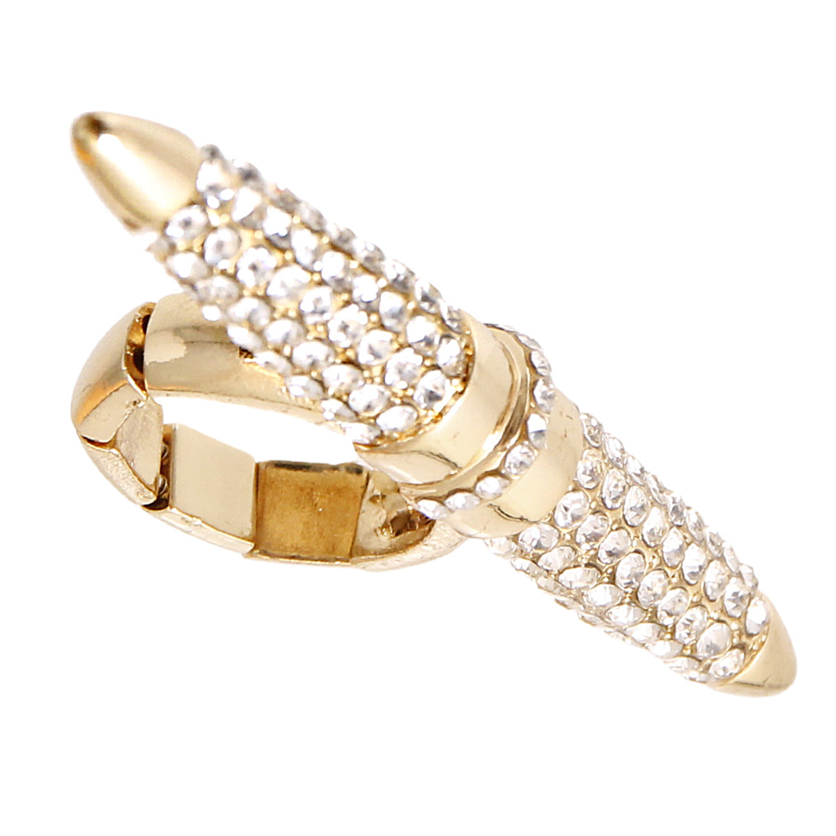 Gold Long Rhinestone Ring