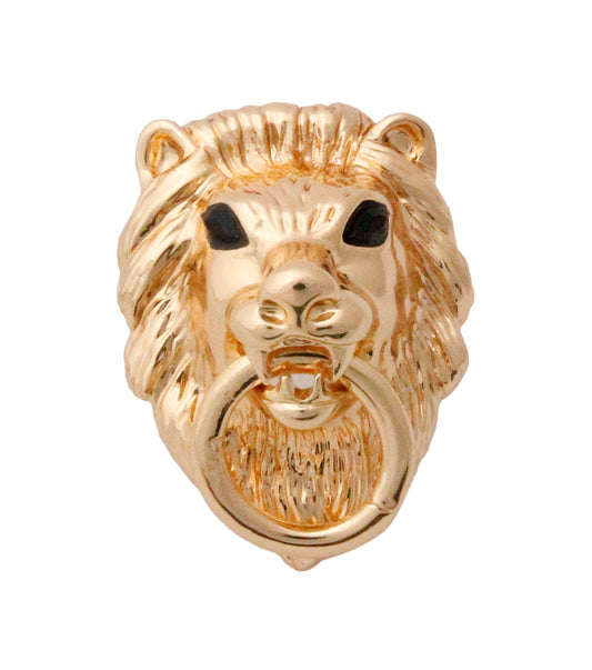 Large Gold Lion Door Knocker Designer Inspired Stretch Ring