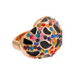 Gold Multi Color Dome Leopard Ring