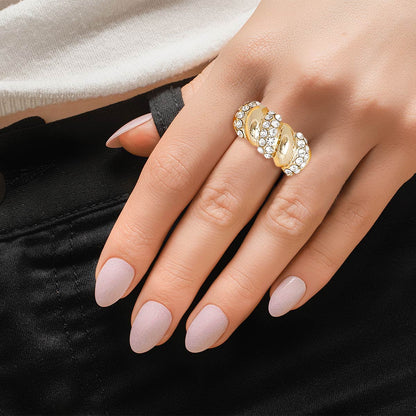 Gold Twisted Swivel Cocktail Ring