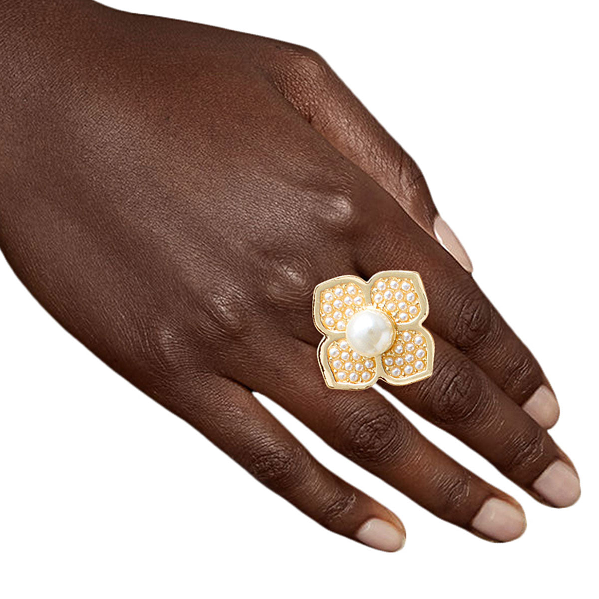 Pearl Luxury French Designer Flower Ring