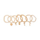 Cream Pearl Love 7 Pcs Bracelets