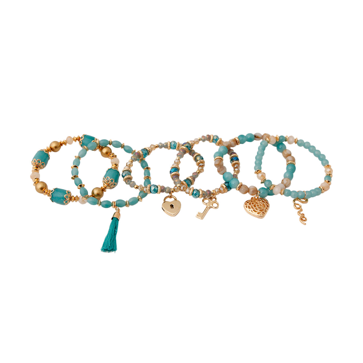 Teal Love Charm Bracelets