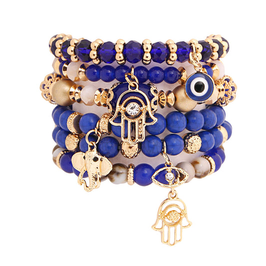 Hamsa Stretch Bracelet Set