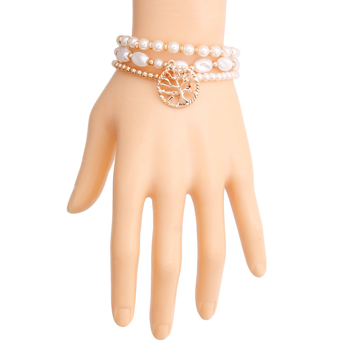 Cream Pearl Tree of Life Bracelets