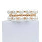 3 Strand Cream Pearl Gold Bracelets