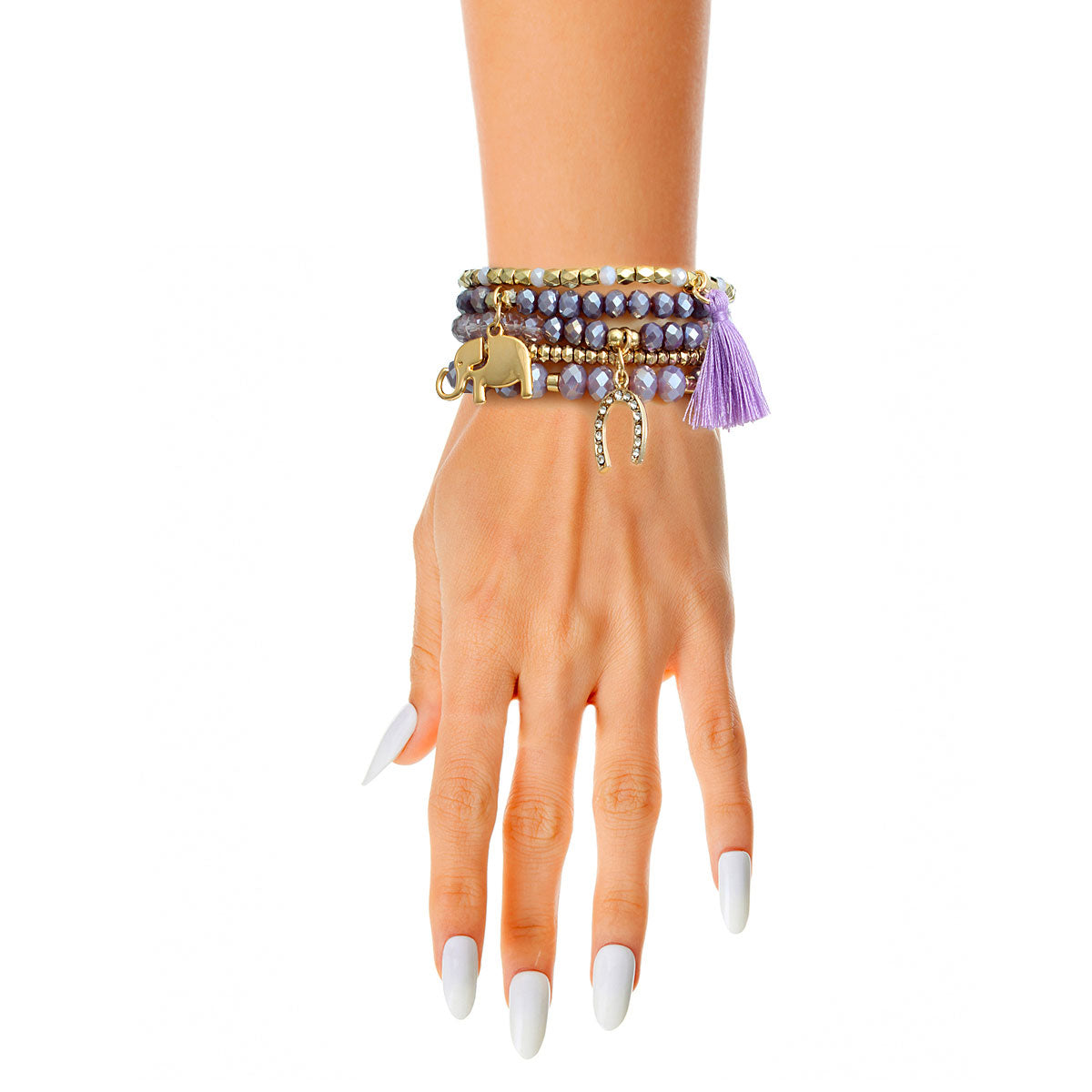 Light Purple Elephant Horseshoe Bracelets