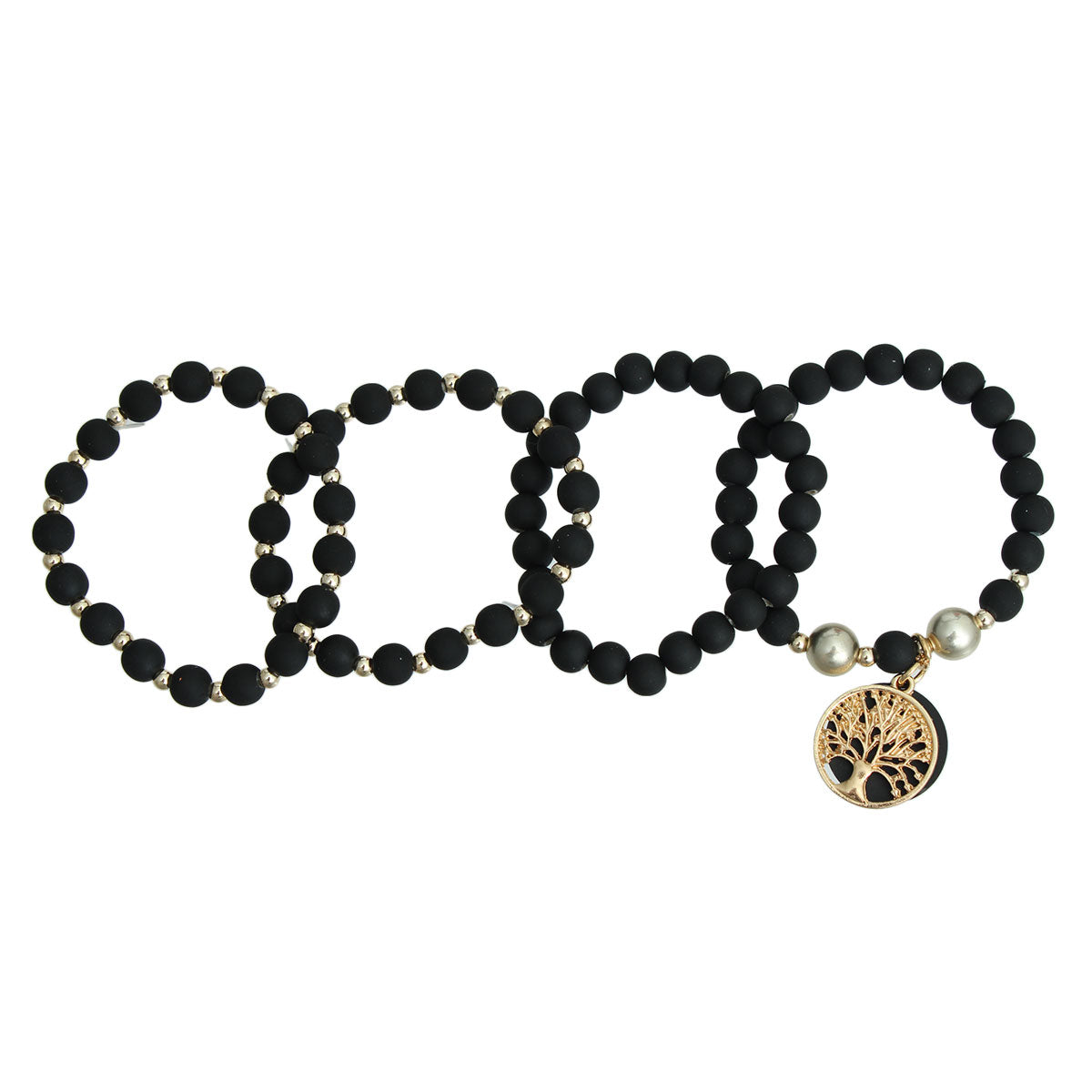 Matte Black Tree of Life Bracelets