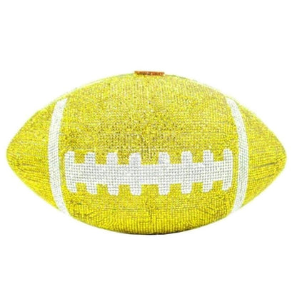 Yellow Bling Football Clutch