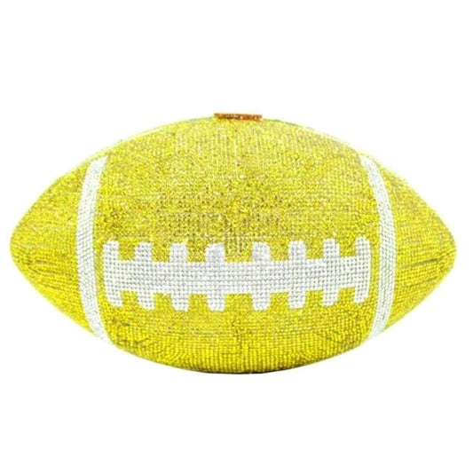 Yellow Bling Football Clutch