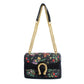 Black Floral Designer Square Satchel