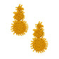 Yellow Trio Seed Bead Circle Earrings