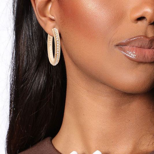 Gold Crystal Rope Hoops