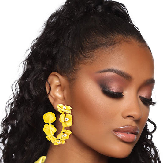 Yellow Flower Covered Hoops
