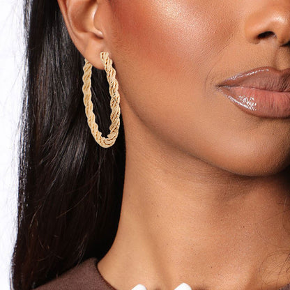 Gold Twisted Rope Hoops