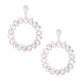 Silver Pear Crystal Wreath Earrings
