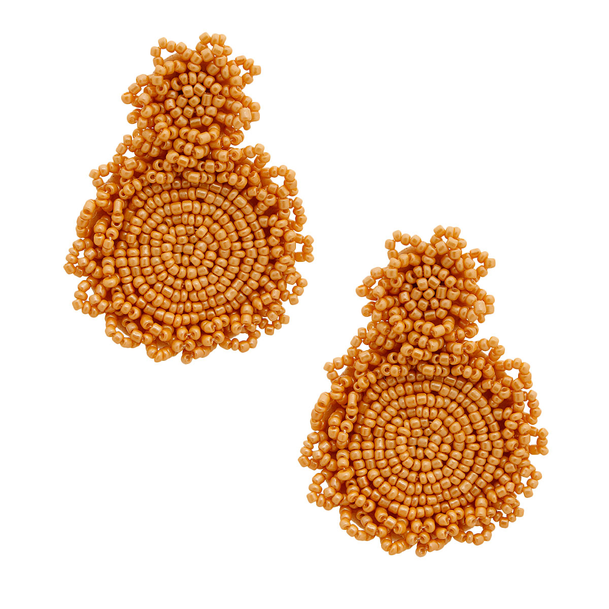 Natural Seed Bead Circle Post Earrings