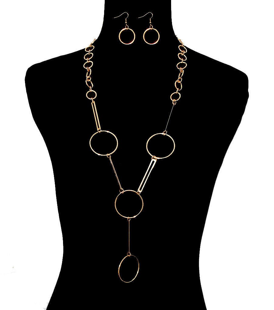 Long metal Necklace Set