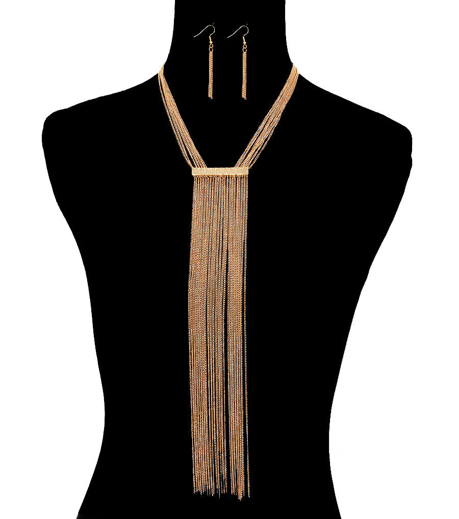 Tassel Chain Necklace Set