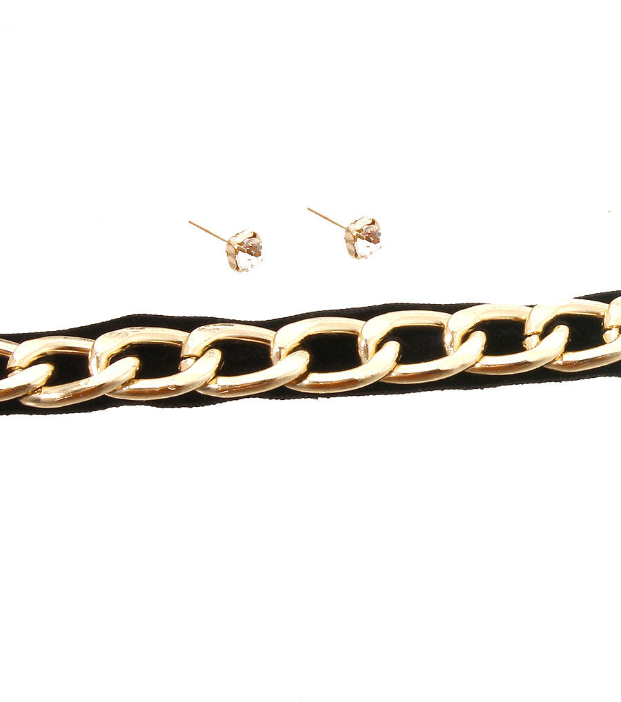 Metal with Leather Choker