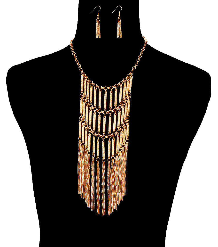 Metal Drop Necklace Set