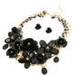 Black Rose Chunky Collar Gold Necklace