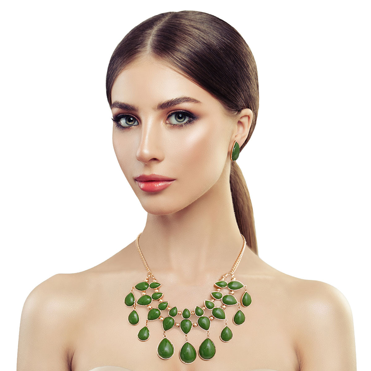 Green Beads Necklace Set