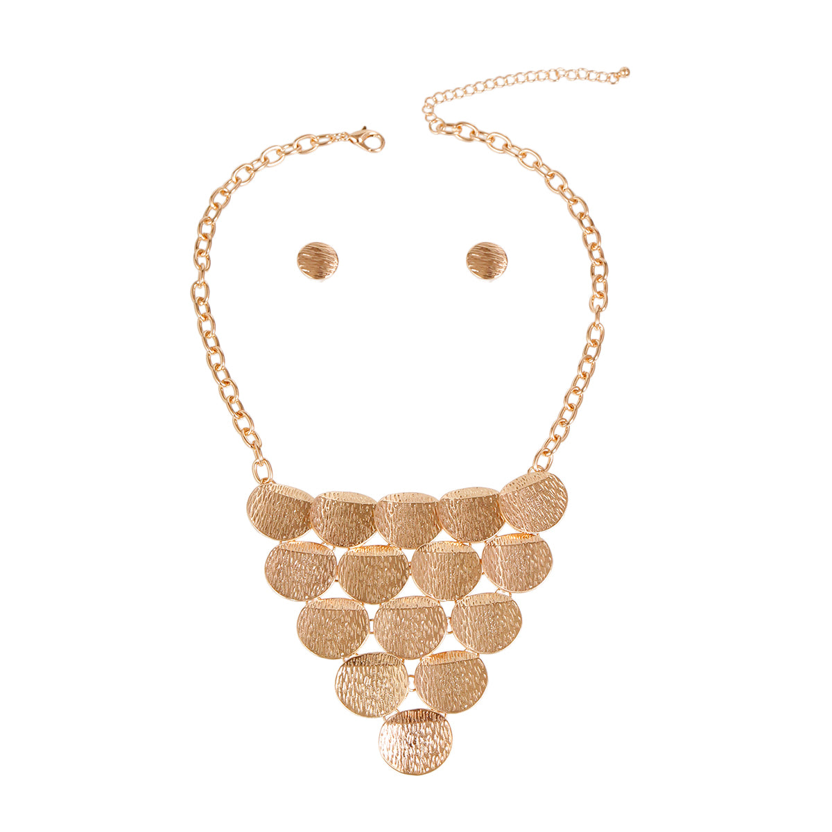 Gold Textured Disc Bib Set