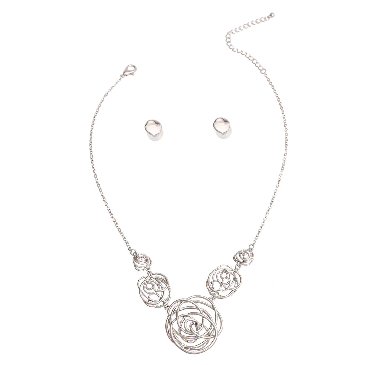 Silver Metal Flower Necklace