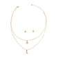 Gold 2 Layer Chain Moon Necklace